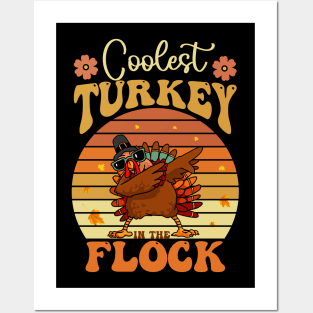 Boys Thanksgiving Shirt For Kids Toddlers Coolest Turkey Posters and Art